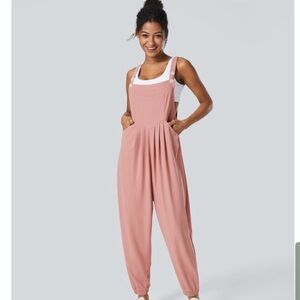 Brand new with tags halara XL pink cuff bottom overalls